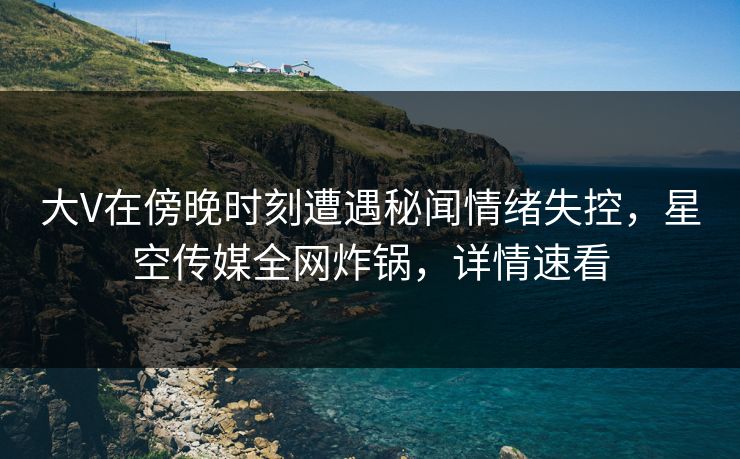 大V在傍晚时刻遭遇秘闻情绪失控，星空传媒全网炸锅，详情速看