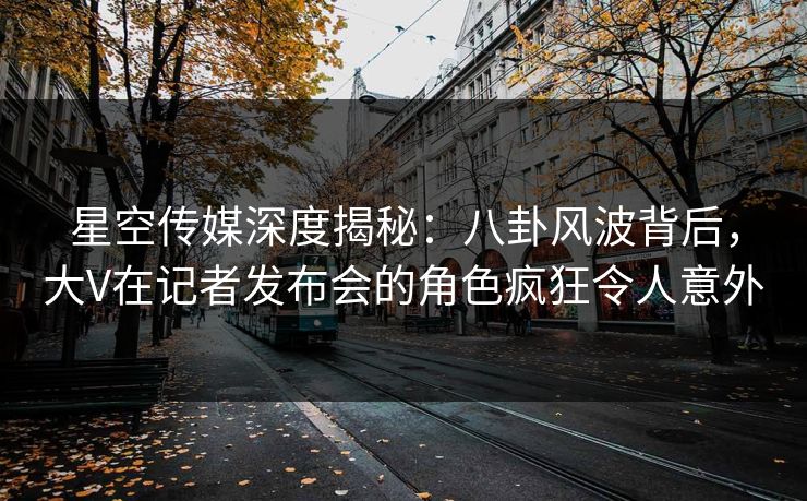 星空传媒深度揭秘：八卦风波背后，大V在记者发布会的角色疯狂令人意外