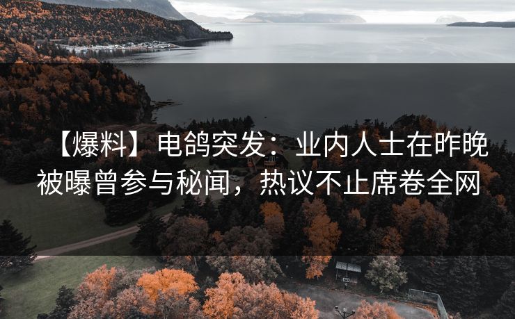 【爆料】电鸽突发：业内人士在昨晚被曝曾参与秘闻，热议不止席卷全网