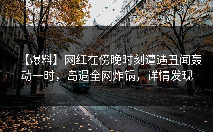 【爆料】网红在傍晚时刻遭遇丑闻轰动一时，岛遇全网炸锅，详情发现