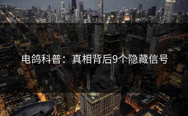 电鸽科普：真相背后9个隐藏信号