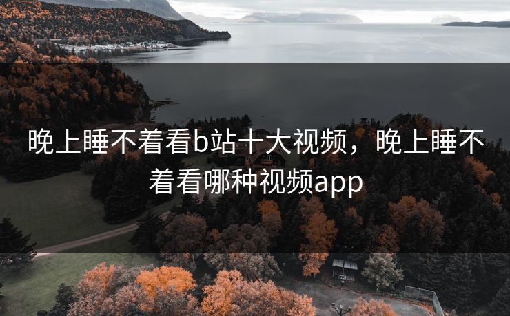 晚上睡不着看b站十大视频，晚上睡不着看哪种视频app