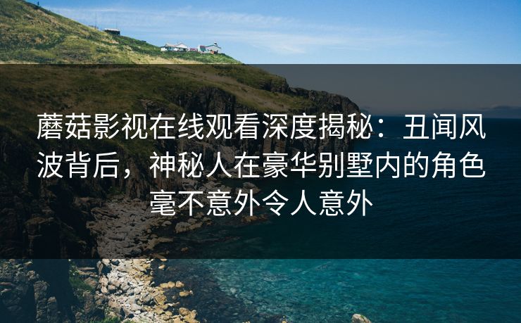 蘑菇影视在线观看深度揭秘：丑闻风波背后，神秘人在豪华别墅内的角色毫不意外令人意外